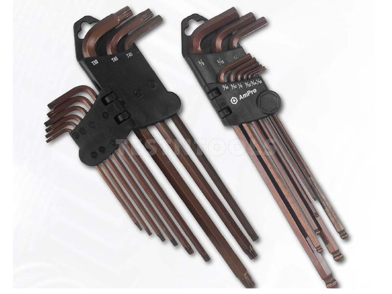 AmPro Ballpoint Hex Key Set Extra Long 1.5mm - 10mm 9 Piece WREH-T22955
