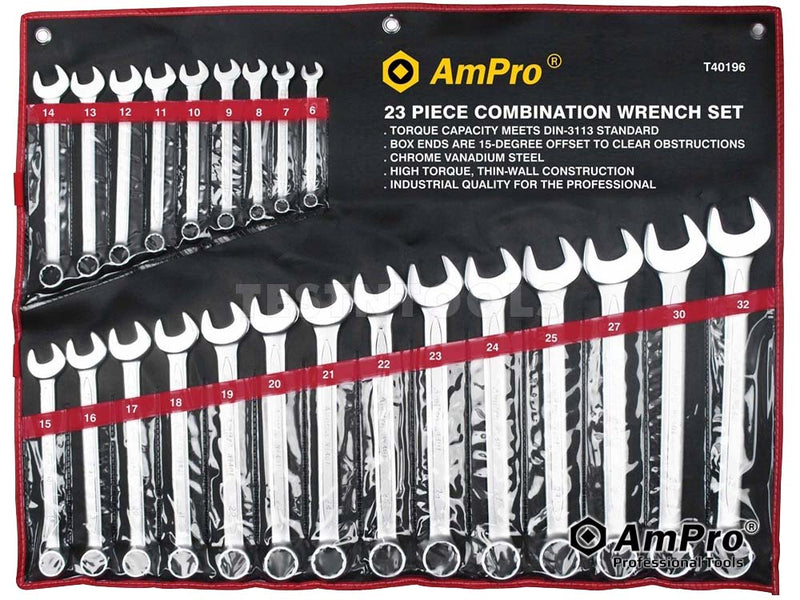 AmPro Combination Wrench Set 6mm - 32mm 23 Piece WREC-T40196