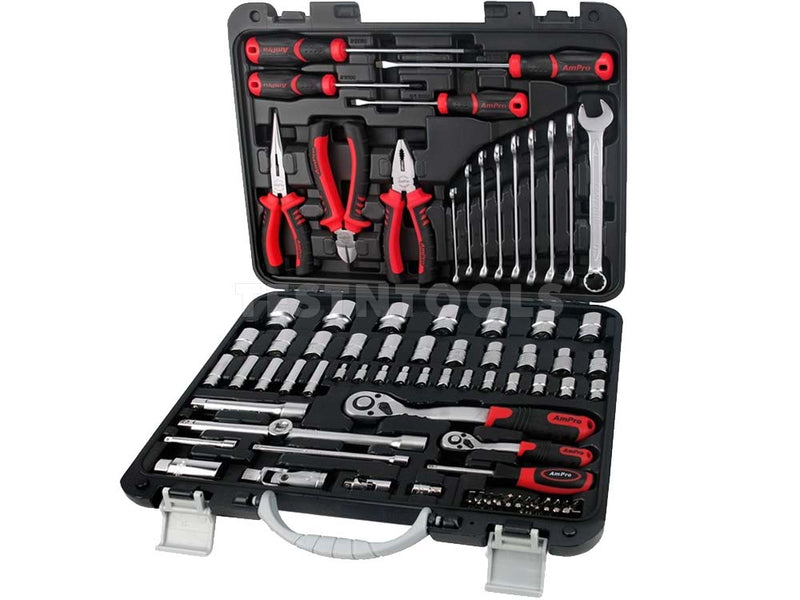AmPro Socket Set 1/4" 1/2" 6PT 87Pc SOCS-T46181