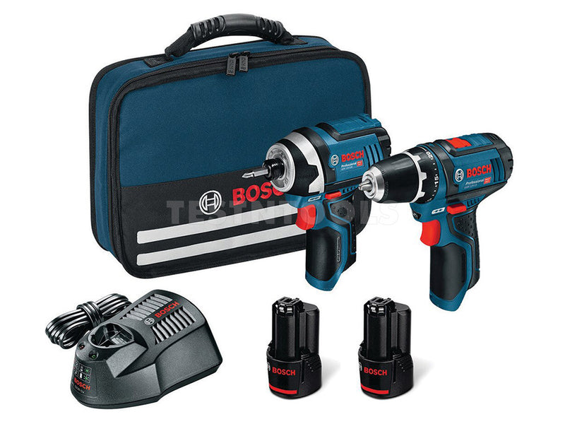 Bosch 12V 2pc 2.0Ah Brushed Drill/Impact Driver Combo Kit SCRR 0615990L1G