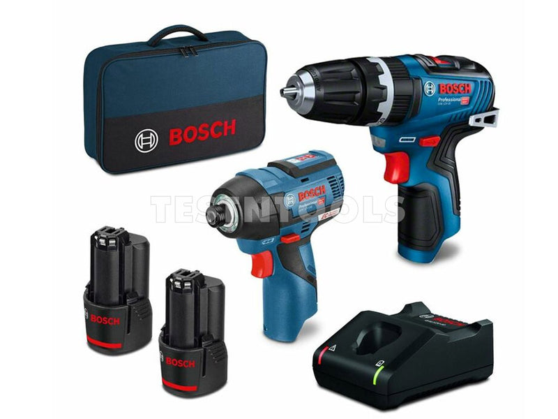 Bosch 12V 2pc 8.0Ah Brushless Combo Kit GSB12V-35+GDR12V-110+2x3Ah+G