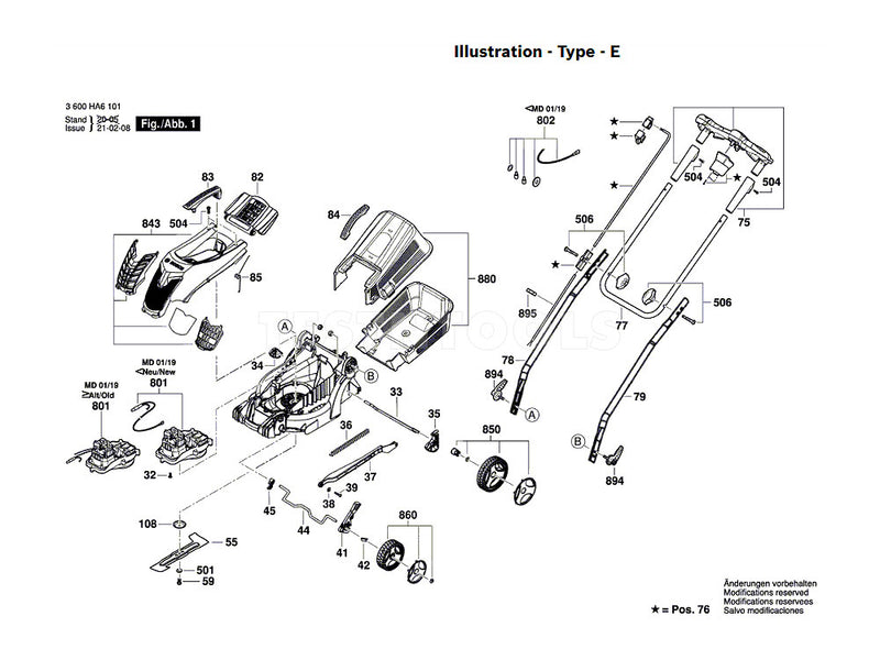 Bosch ARM37 Spare Part Number 801 - Motor New F016F04505