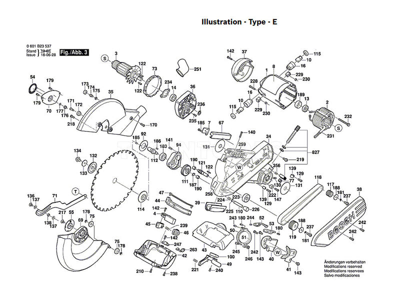 Bosch GCM12SD Spare Part Number 175 - Washer 2610911906