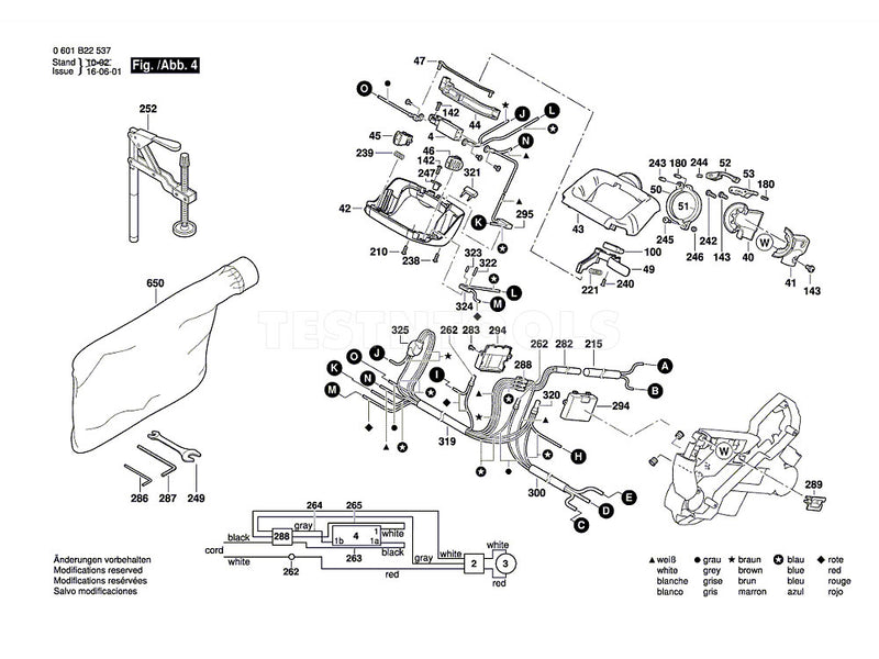 Bosch GCM12SD Spare Part Number 43 - Bearing Pedestal Upper Handle 2610915738