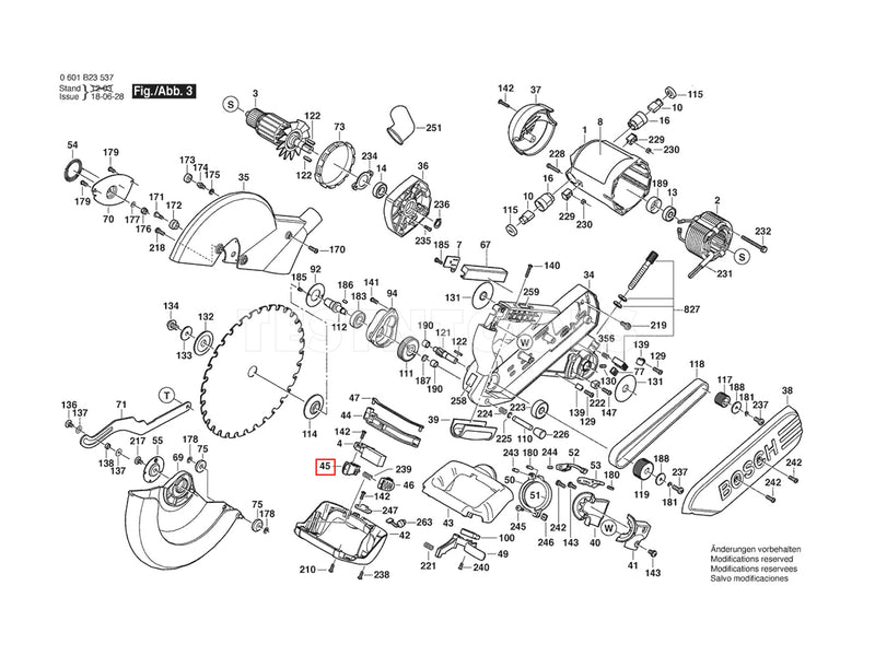 Bosch GCM12SD Spare Part Number 45 - Button