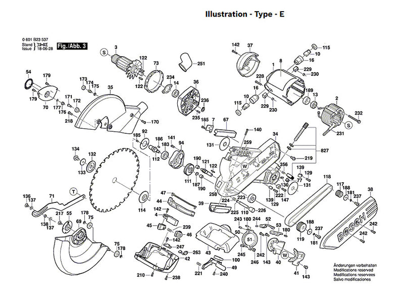 Bosch GCM12SD Spare Part Number 51 - Right Collar
