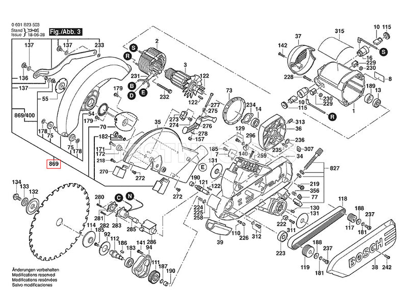 Bosch GCM12SD Spare Part Number 869 - Service Kit