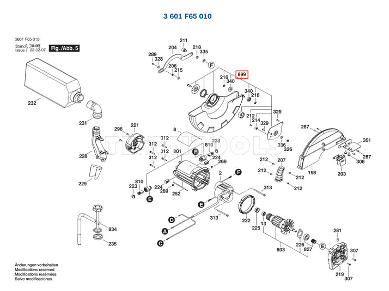 Bosch GCM12SD Spare Part Number 899 - Protective Cover