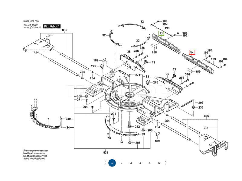 Bosch GCM350-254 Spare Part Number 42 - Mitre Fence