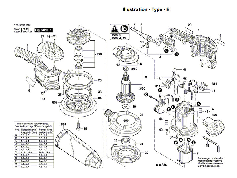 Bosch GEX125-150AVE Spare Part Number 826 - Fan