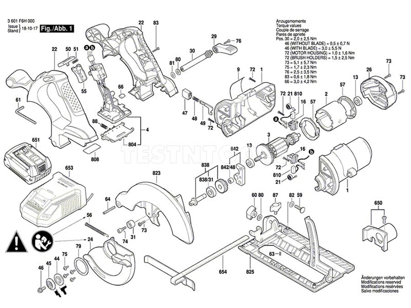 Bosch GKS18V-LI Spare Part Number 810 - Carbon Brush Set 2610943623