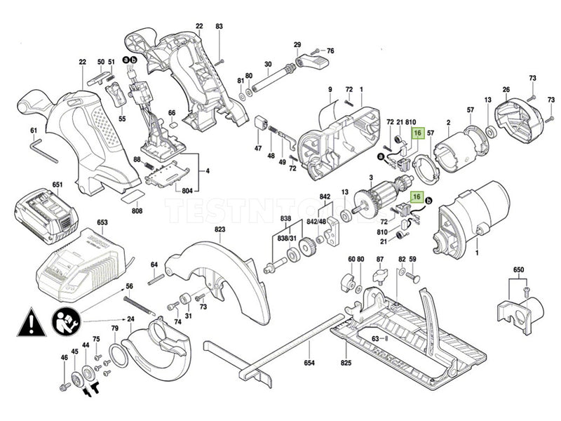Bosch GKS18V-LI Spare Part Number 16 - Brush Holder Set 2610934990