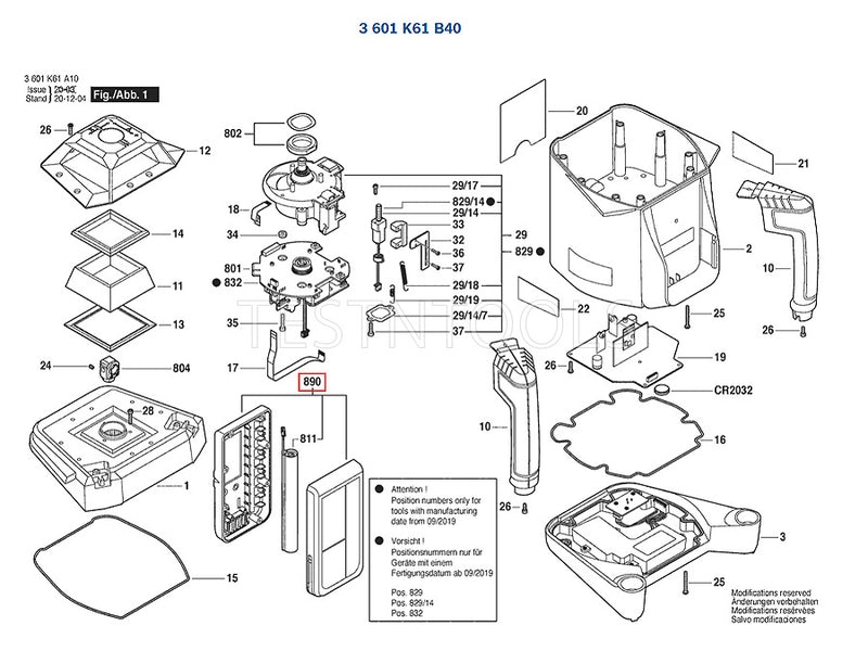 Bosch GRL500HV Spare Part Number 890 - Laser Detector