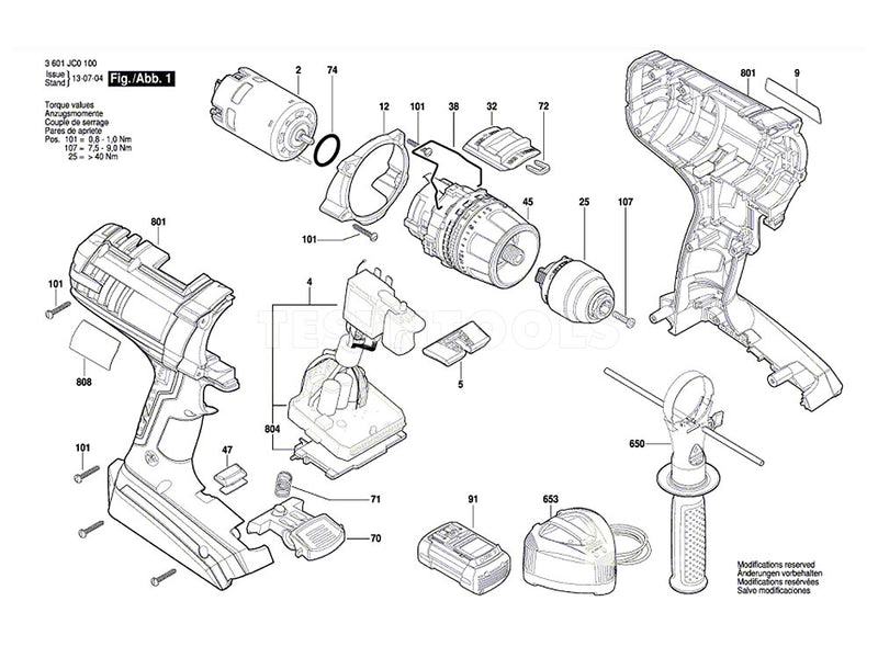 Bosch GSR36VE2LI Spare Part Number 4 - Electronic Module 1607233511