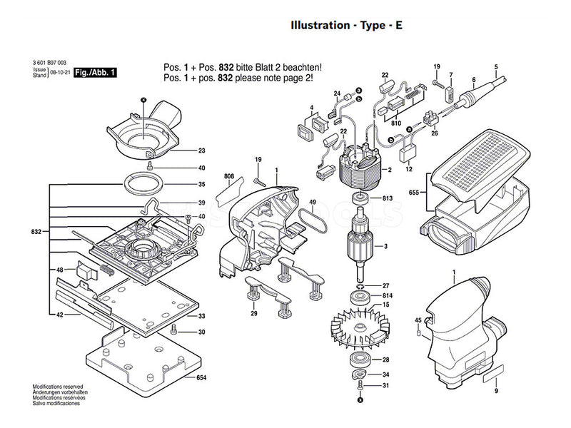 Bosch GSS140A Spare Part Number 3 - Armature 230V 1604010A29