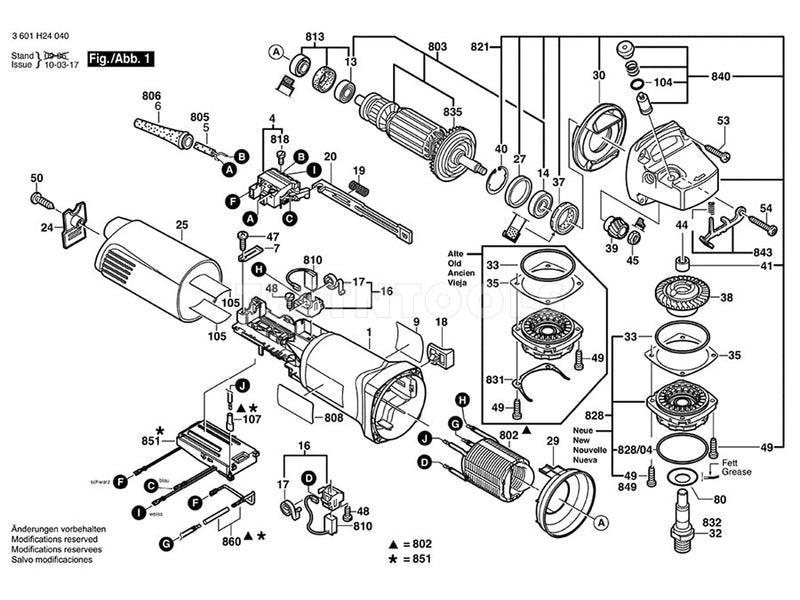 Bosch GWS1400C Spare Part Number 4 - Switch 1607200200