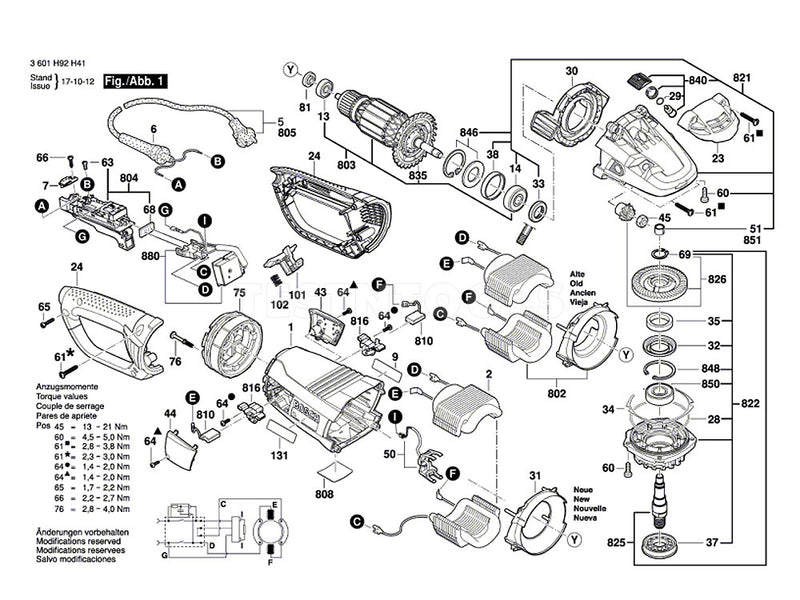 Bosch GWS22-230LV Spare Part Number 803 - Armature 230V 1604011297