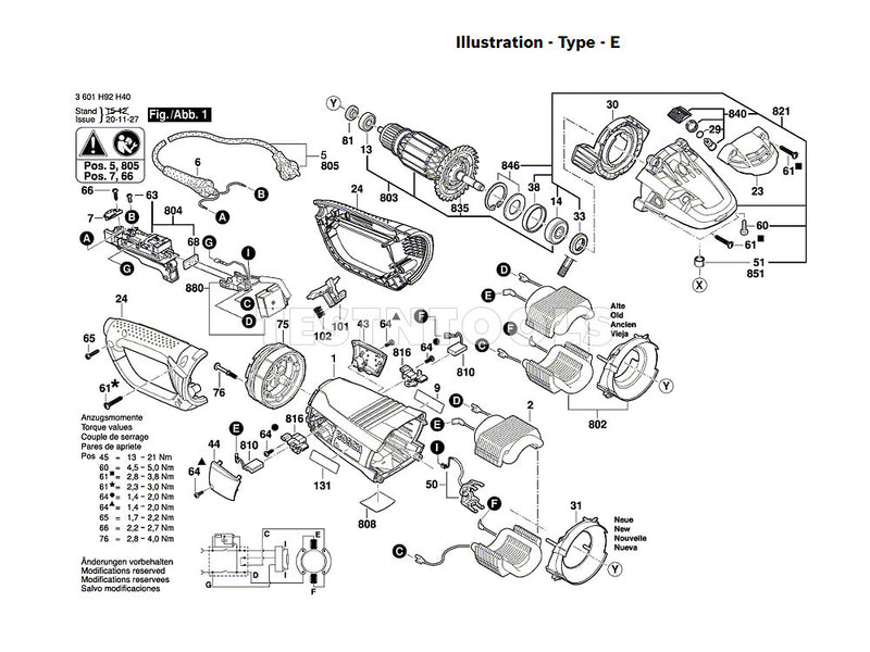 Bosch GWS24-230LVI Spare Part Number 101 - Catch Slide 1601990012