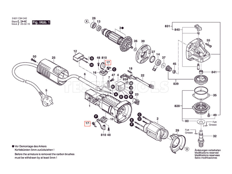 Bosch GWS750-125 Spare Part Number 17 - Spiral Spring