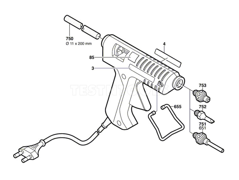 Bosch Hot Glue Gun With Slim Nozzle PKP18E Spare Part Number 651 - Nozzle Body 1609202428