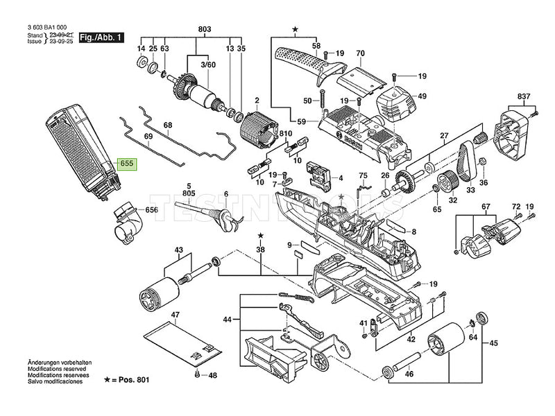 Bosch PBS75AE Spare Part Number 655 - Dust Chamber