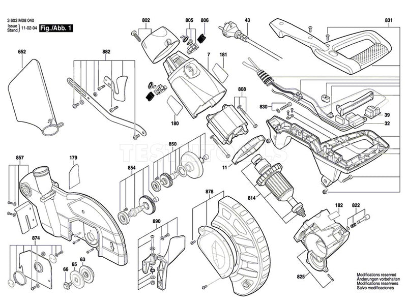 Bosch PCM1800SD Spare Part Number 806 - Carbon Brush Set 1619PA1358