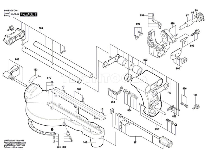 Bosch PCM1800SD Spare Part Number 878 - Lower Guard 1619PA1369