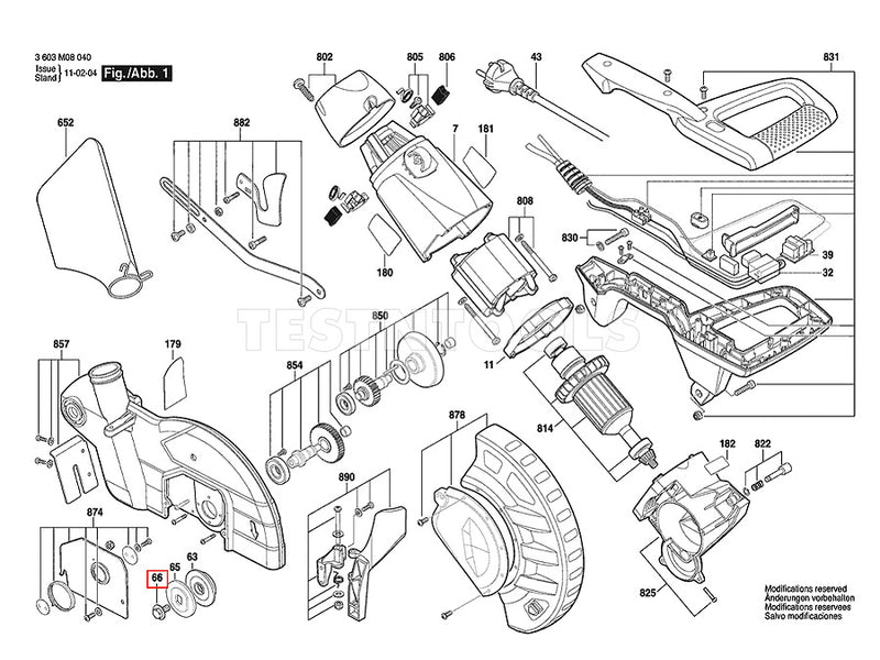 Bosch PCM1800SD Spare Part Number 66 - Screw