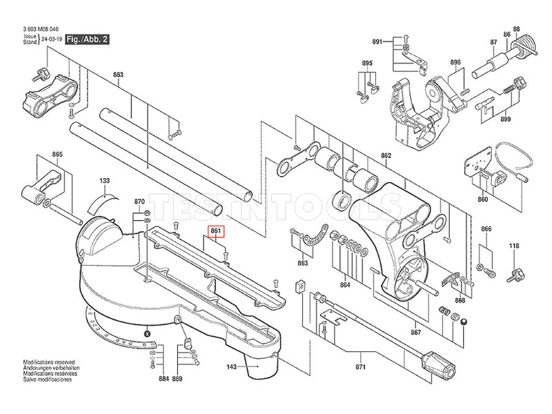 Bosch PCM1800SD Spare Part Number 861 - Cutting Insert