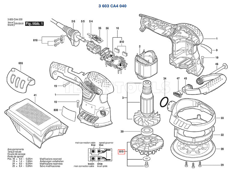 Bosch PEX400AE for 3603CA4040 Spare Part Number 815 - Fan