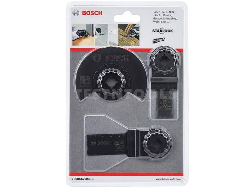 Bosch Starlock Multi-tool Accessory Set Basic For Wood 3 Piece 3ERSETOMT 2608662343