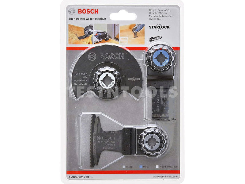 Bosch Starlock Multi-tool Accessory Set For Hardened Wood & Metal 3 Piece 3ERSETOMT 2608662223