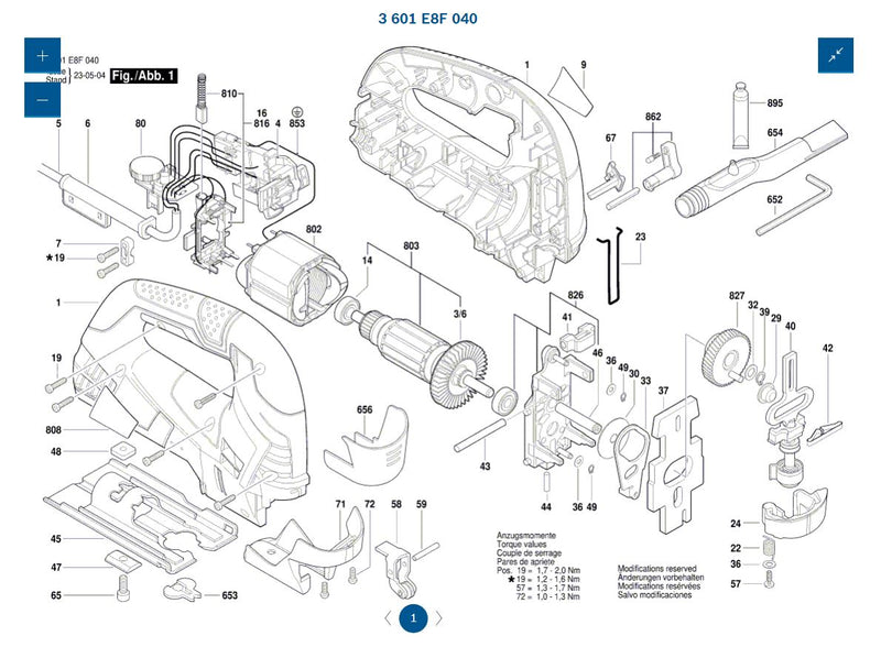 Bosch GST75BE Spare Part Number 80 Speed Governor