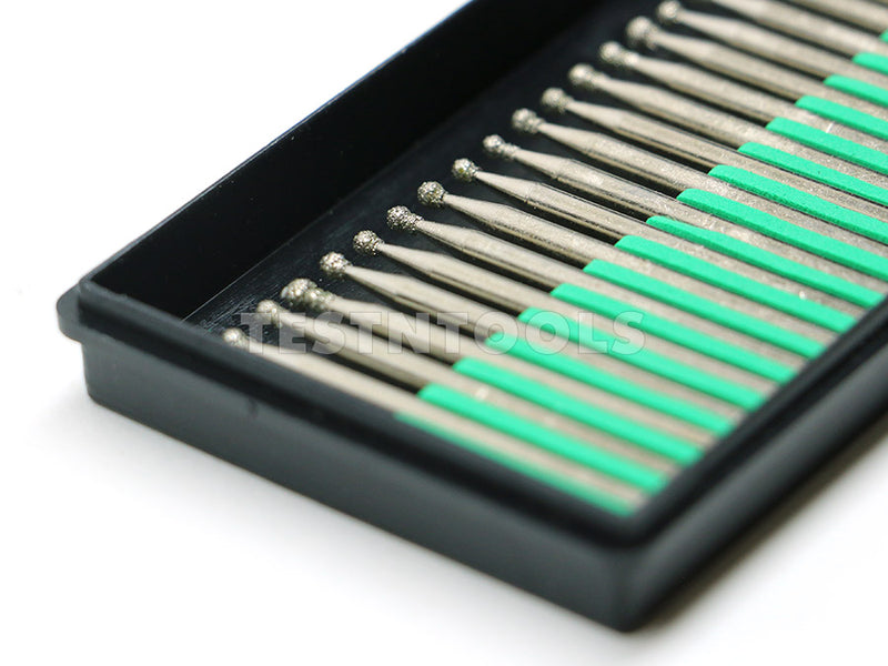 Desic Diamond Carving Burrs 30 Piece 3mm Ball 120G 3mm Shank