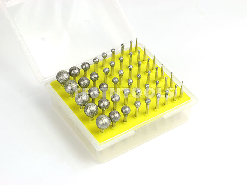 Desic Diamond Carving Burrs 50 Pieces 1-13mm Ball 120G