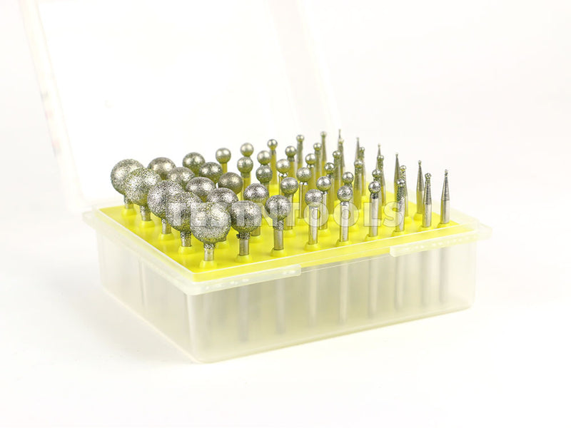Desic Diamond Carving Burrs 50 Pieces 1-13mm Ball 120G