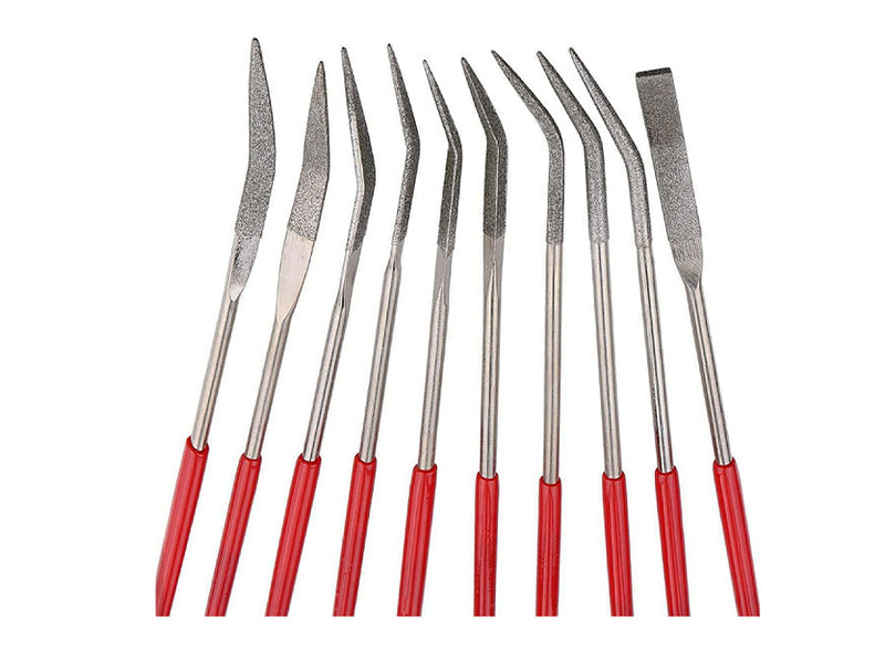 Desic Diamond Coated File Set 10 Piece Riffler Assorted 160mm