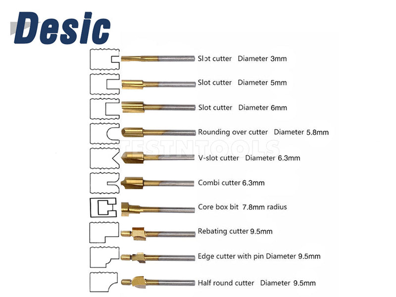 Desic Router Bit Set 10 Piece for Dremel