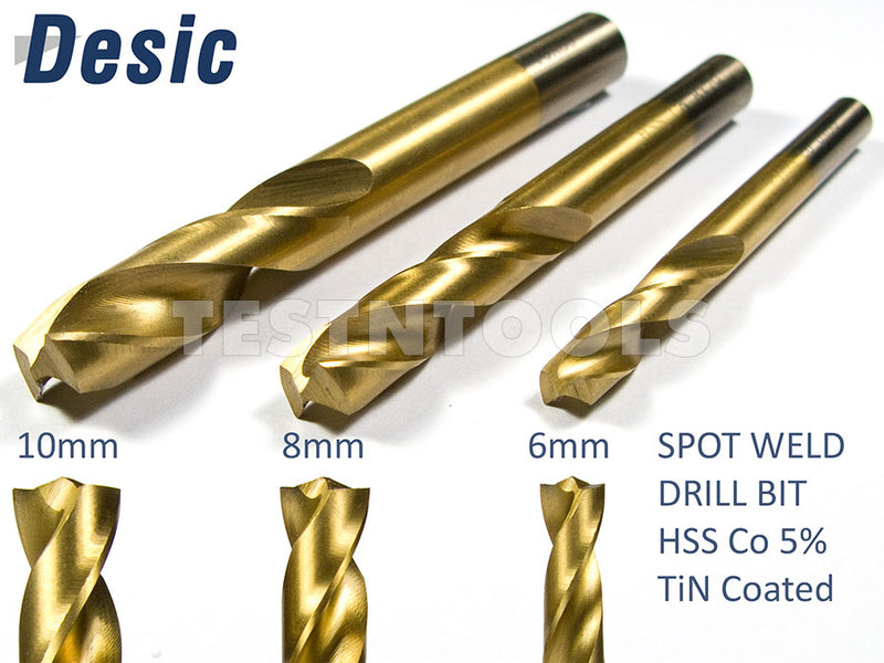 Desic Spot Weld Drill Bit HSS Titanium Coated 8mm