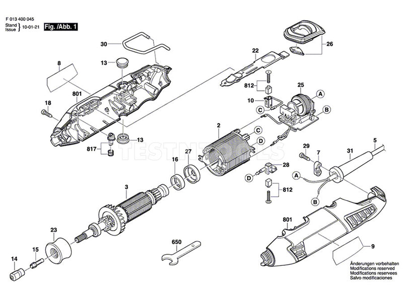 Dremel 4000 Spare Part Number 812 - Motor Brushes 2610005646