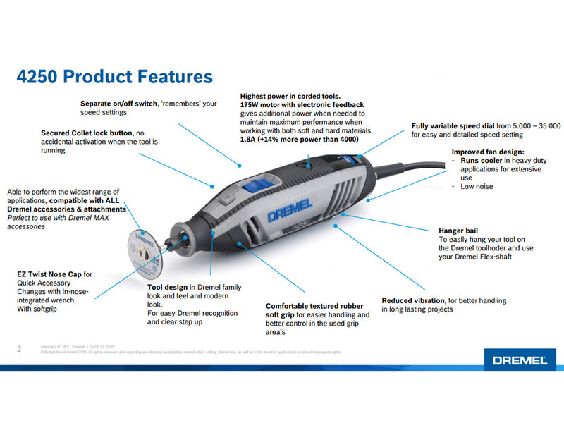 Dremel 4250 With 35 Accessories 4250-35A F0134250NA