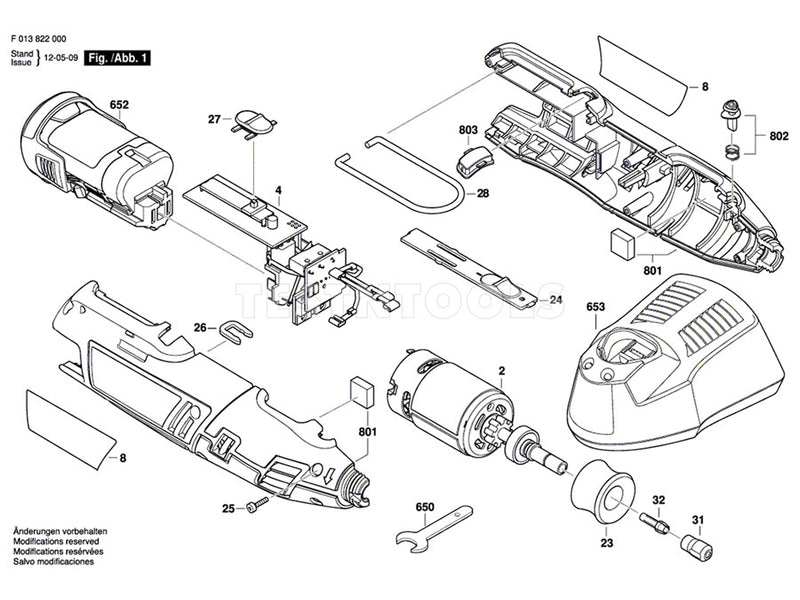 Dremel 8220 Spare Part Number 4 Electronic Assembly 2610021281