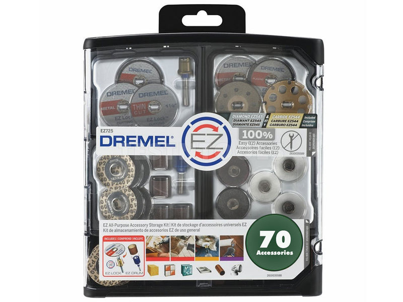 Dremel EZ Lock All Purpose Accessory Kit 70 Piece EZ725 2615E725AA