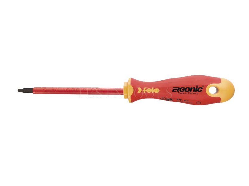 Felo 413 Series  Insulated Ergonic Screwdriver 1000V Hardened Tip Flat 2.5 x 4 x 75mm SCR-413-25