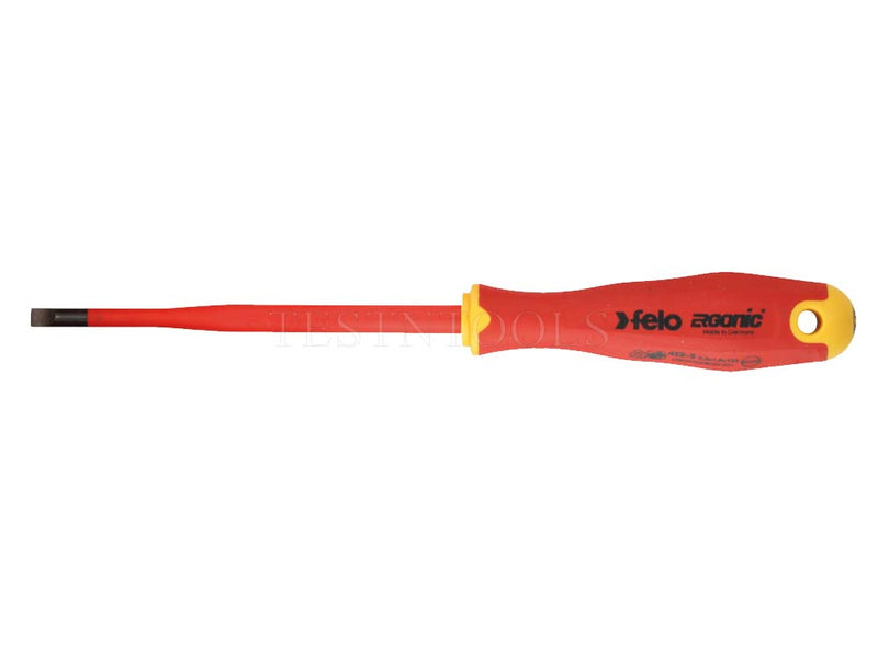 Felo 413 Ergonic E-slim Screwdriver Insulated Hardened Tip Flat 3 x 0.5 x 100mm SCR-ES413-30