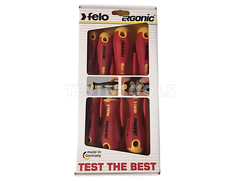Felo 413 Screwdriver Set VDE 1000V Flat Pozi Square 7 Pack SCR-S413S7