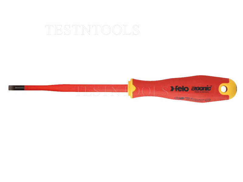 Felo 415 Ergonic E-slim Screwdriver  Insulated Hardened Tip Pozi #1 x 80mm SCR-ES415-1