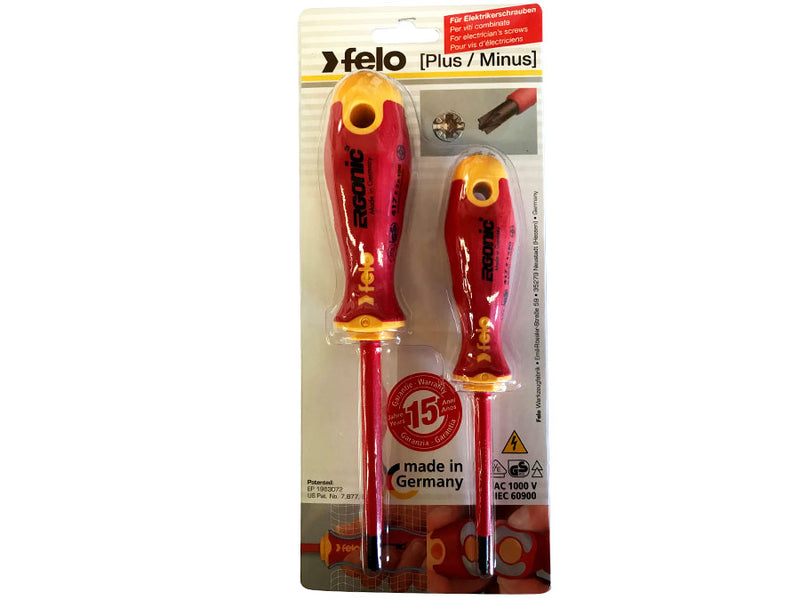 Felo 417 Ergonic Insulated Screwdriver Set Plus/Minus Z1 Z2 SCR-417-SET