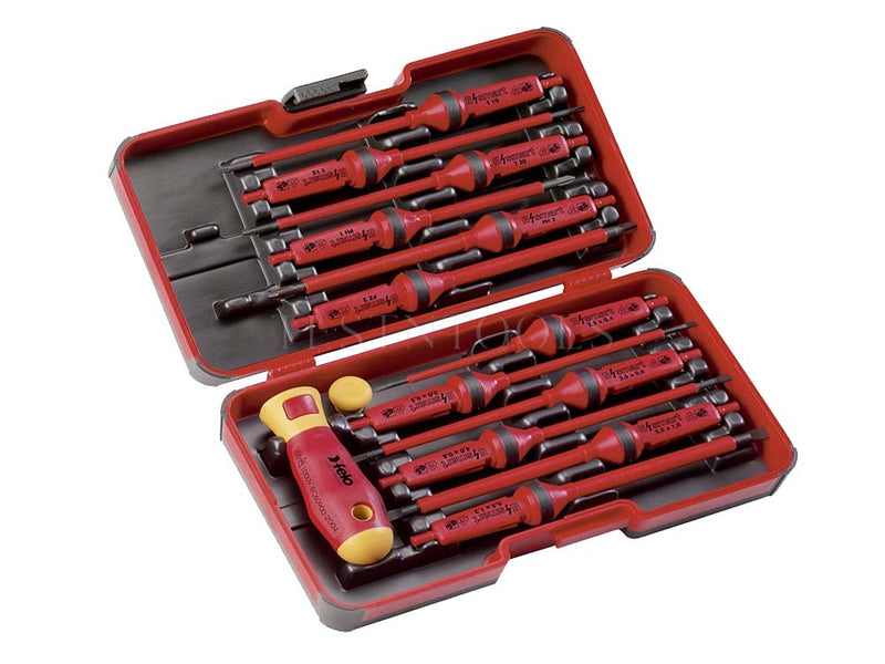 Felo E Smart Screwdriver Set 1000V Flat Phillips Pozi And Torx 12 Pack  SCR-ES12
