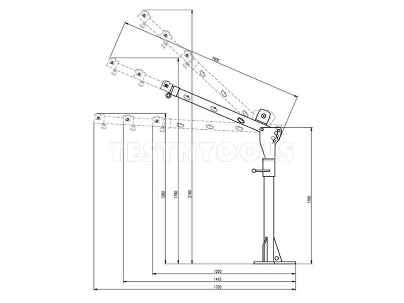 Garrick Ute Mount Swivel Crane Hoist 12VDC 800kg UTECRANE500